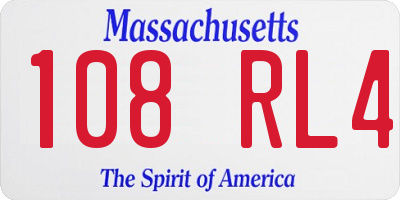 MA license plate 108RL4