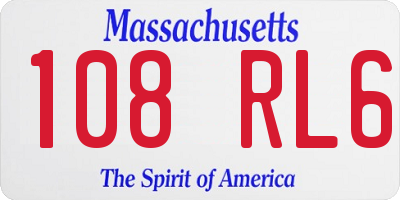 MA license plate 108RL6