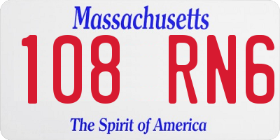 MA license plate 108RN6