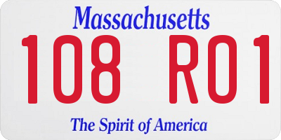 MA license plate 108RO1