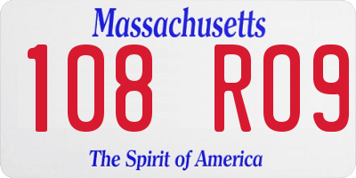 MA license plate 108RO9