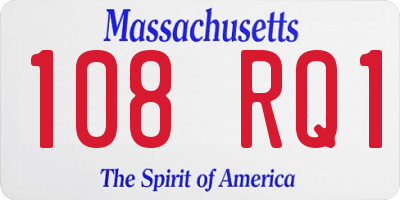 MA license plate 108RQ1