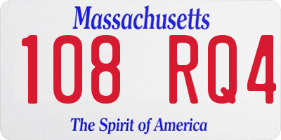 MA license plate 108RQ4