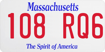MA license plate 108RQ6