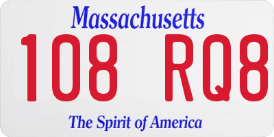 MA license plate 108RQ8