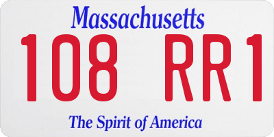 MA license plate 108RR1