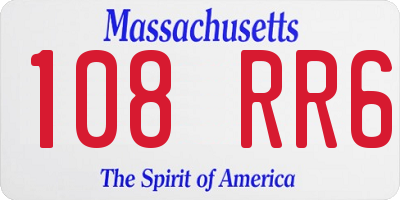 MA license plate 108RR6