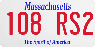 MA license plate 108RS2