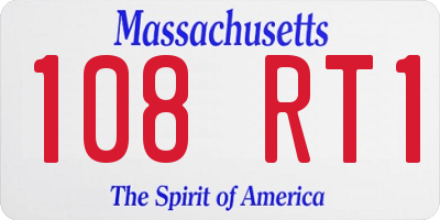 MA license plate 108RT1