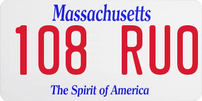 MA license plate 108RU0