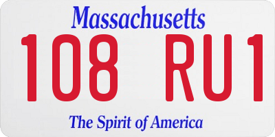 MA license plate 108RU1