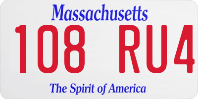 MA license plate 108RU4
