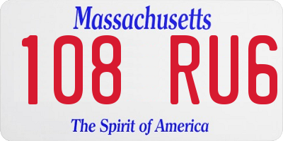 MA license plate 108RU6