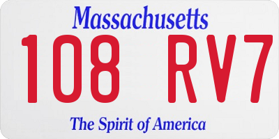 MA license plate 108RV7