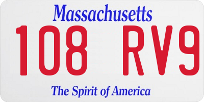 MA license plate 108RV9