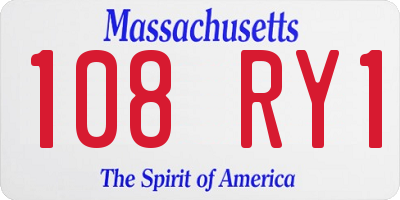 MA license plate 108RY1