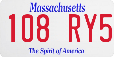MA license plate 108RY5