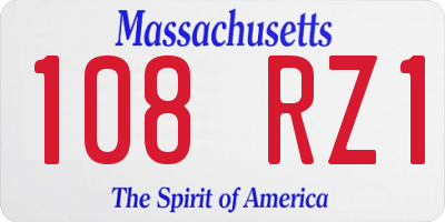 MA license plate 108RZ1