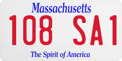 MA license plate 108SA1