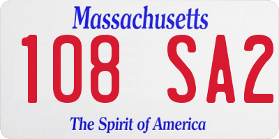 MA license plate 108SA2