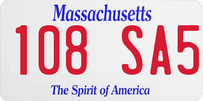 MA license plate 108SA5