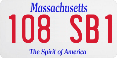 MA license plate 108SB1