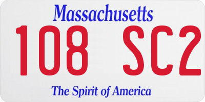 MA license plate 108SC2