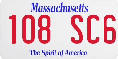 MA license plate 108SC6