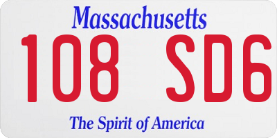 MA license plate 108SD6