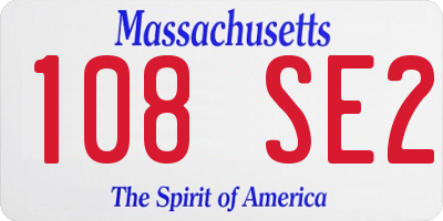 MA license plate 108SE2