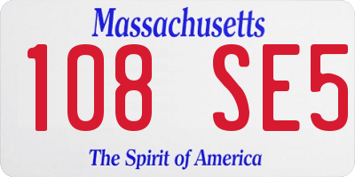 MA license plate 108SE5