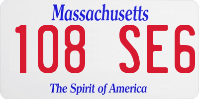 MA license plate 108SE6
