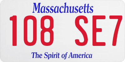 MA license plate 108SE7