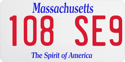 MA license plate 108SE9