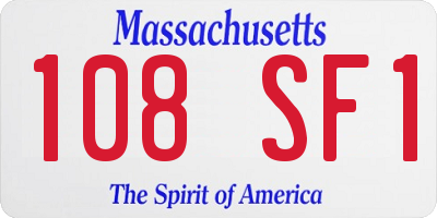 MA license plate 108SF1