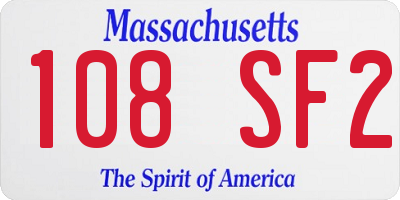 MA license plate 108SF2