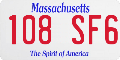 MA license plate 108SF6