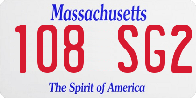 MA license plate 108SG2