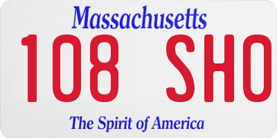 MA license plate 108SH0