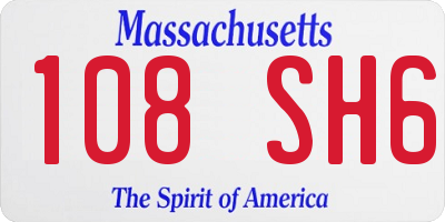 MA license plate 108SH6