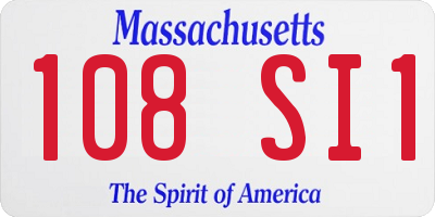 MA license plate 108SI1