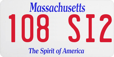 MA license plate 108SI2