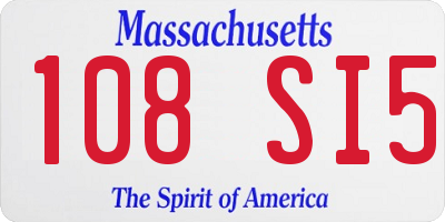 MA license plate 108SI5