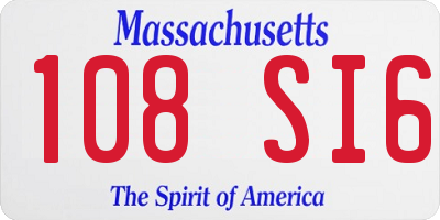 MA license plate 108SI6