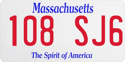 MA license plate 108SJ6