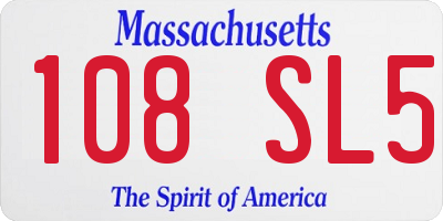 MA license plate 108SL5