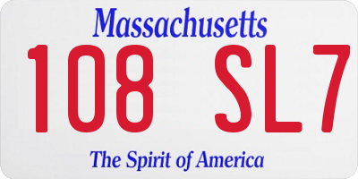 MA license plate 108SL7