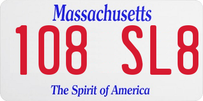 MA license plate 108SL8