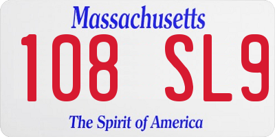 MA license plate 108SL9