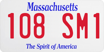 MA license plate 108SM1
